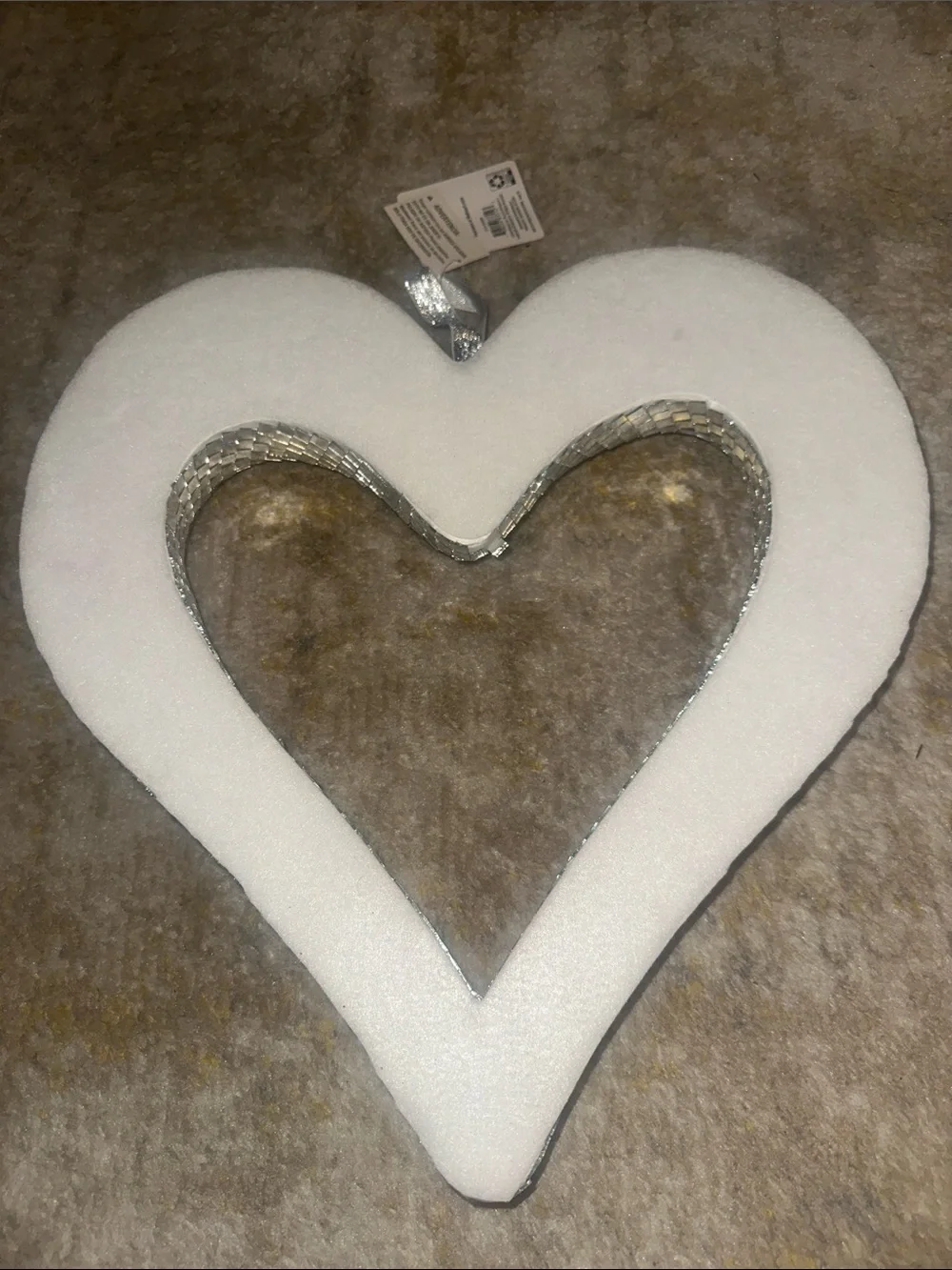 Silver Mosaic Heart wreath Decoration